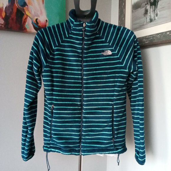 The North Face Women’s Osito Silken Fleece Striped Full Zip Jacket Size medium - Picture 1 of 10